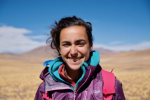 Woman standing in desert