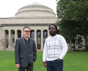 Photo of Robert Gilliard and Christopher Cummins in front of the Great Dome